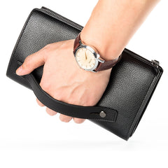 Men's Clutch Bag Business Casual Large Capacity Litchi Zipper Wallet