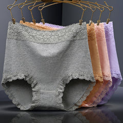 [6PCS] 100% Cotton Lace High Waist Women's Panties