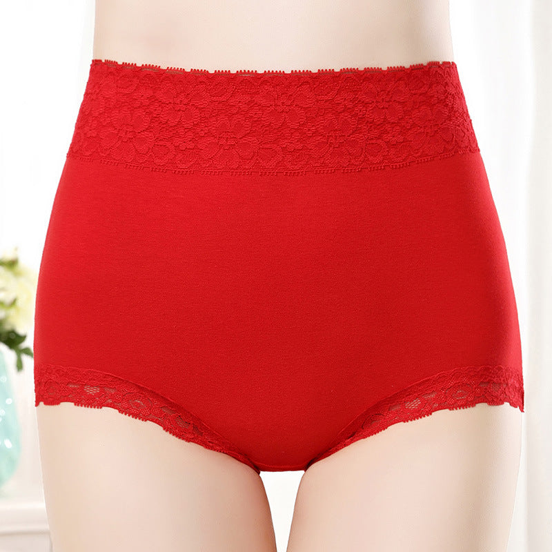 [6PCS] 100% Cotton Lace High Waist Women's Panties