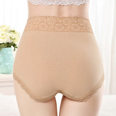 [6PCS] 100% Cotton Lace High Waist Women's Panties