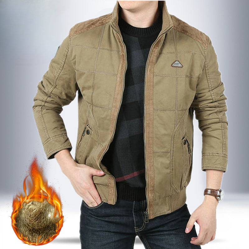 Men's Thickened Velvet Fashionable Loose Warm Casual Jacket