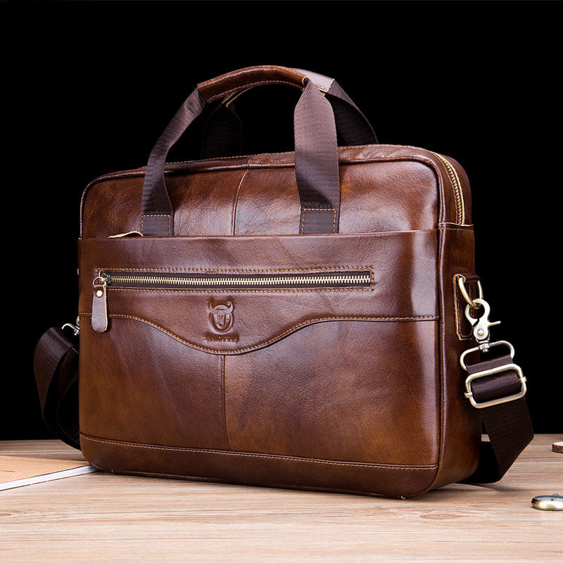 Men's Genuine Leather Laptop Business Briefcase