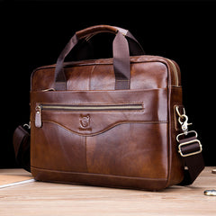 Men's Genuine Leather Laptop Business Briefcase