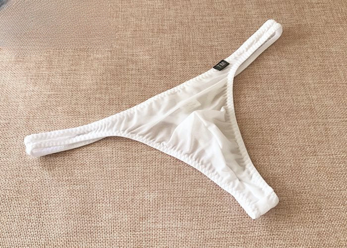 Men's Low Waist Elastic Skin-friendly Sexy Ice Silk Transparent Thong