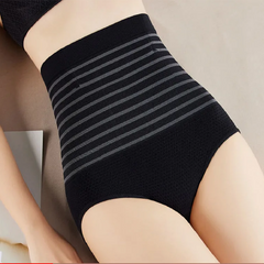 High waist striped cotton panties