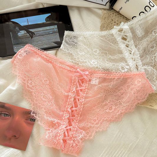 Sexy Lace Thin Straps Hollow Breathable Briefs