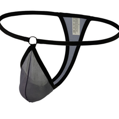Men's New Style Iron Ring Thin Strap Low Waist Sexy Mesh Breathable Thong