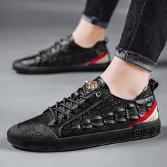 Men's New All-match Crocodile Pattern Breathable Casual Sneakers