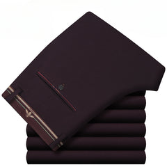 Men's Business Casual High-waist Stretch Straight-leg Versatile Trousers