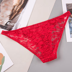 Low Waist Lace Mesh Sexy Transparent Briefs