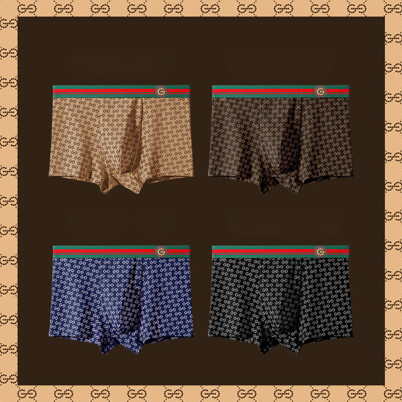 Men's Cotton Printed Boxer Briefs (Gift Box)