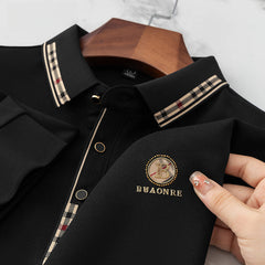 Men's Embroidered Lapel Casual Polo Shirt
