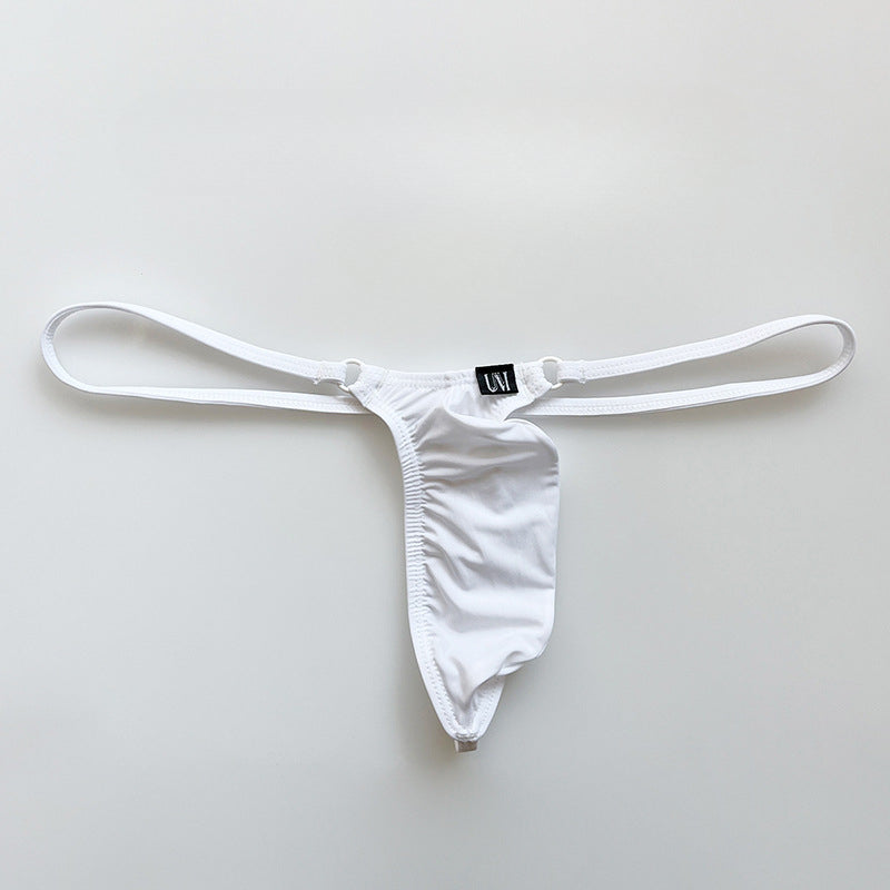 Men's Low Waist Thin Strap Ice Silk Thong