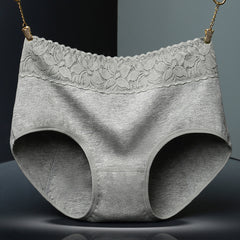 Women's Pure Cotton Sexy Lace Physiological Period Anti-Leakage Briefs
