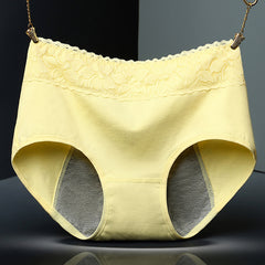 Women's Pure Cotton Sexy Lace Physiological Period Anti-Leakage Briefs