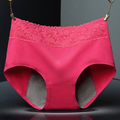 Women's Pure Cotton Sexy Lace Physiological Period Anti-Leakage Briefs