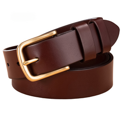 Men's Cowhide Copper Buckle Casual Belt