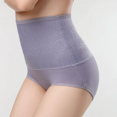 [ 6 PCS ] High Waist Slim Sexy Lace Body Shaping Panties -  