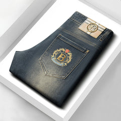 Men's High-end Stretch Cotton Embroidered Jeans