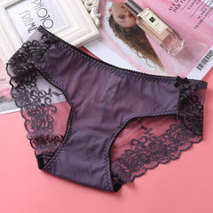 Sexy low-rise embroidered lace panties