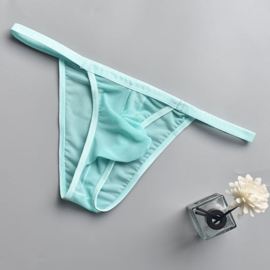 Men's Sexy Low Waist Breathable See-through Mesh Briefs