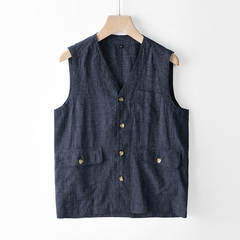 Men's Loose Plus Size Linen Vest