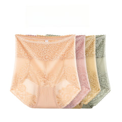 [ 5PCS ] High waist tummy tuck lace briefs