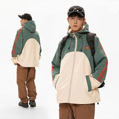 2023 New Contrast Color Outdoor Hooded Jacket