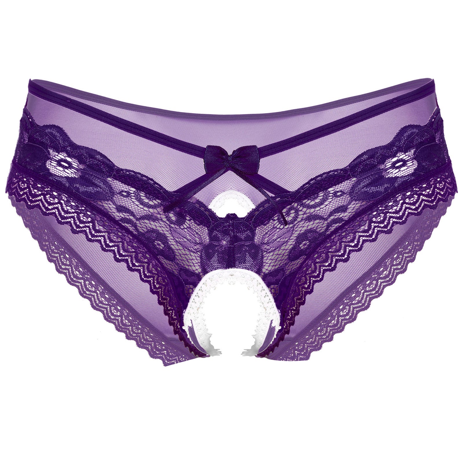 Men's see-through mesh tie-up crotchless underwear - Men's Fashion