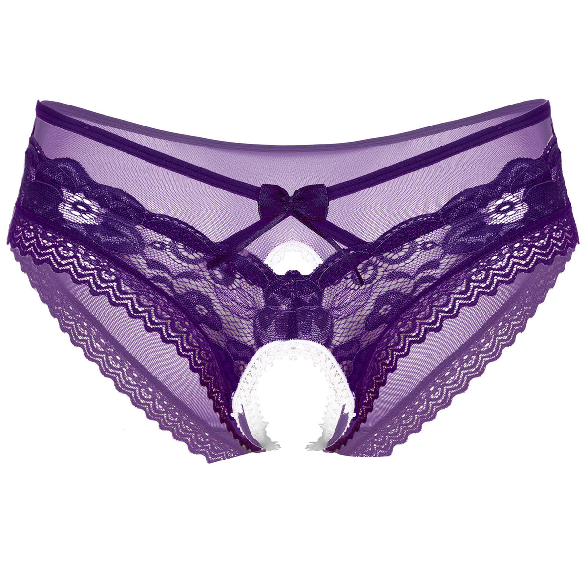 Men's see-through mesh tie-up crotchless underwear - Men's Fashion