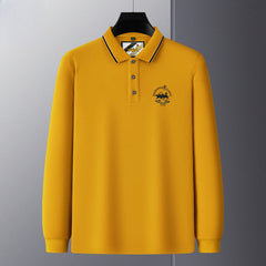 Men's Lapel Business Casual Embroidered Polo Shirt
