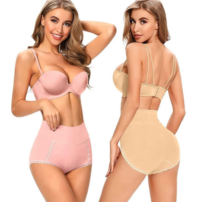 Cotton High Waisted Womens Double-Layer Waistband Soft Underwear -  