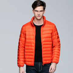 Men's lightweight stand collar down jacket