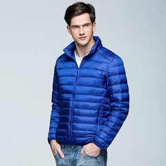 Men's lightweight stand collar down jacket
