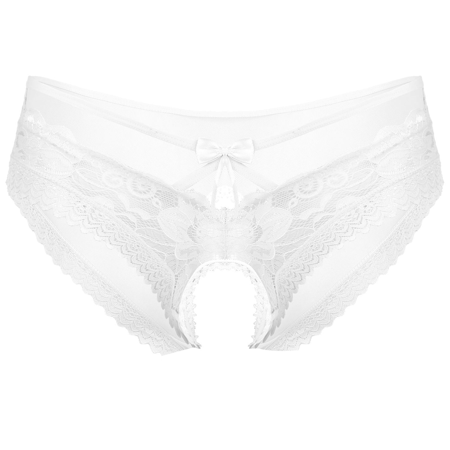 Men's see-through mesh tie-up crotchless underwear - Men's Fashion