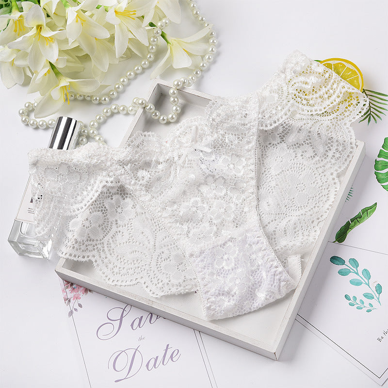 Lace Sexy Transparent Breathable Low Waist Briefs