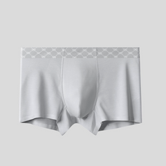 Men's Simple Striped Plaid Contrast Color Breathable Boxer Briefs