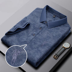 Men's Embroidered Fashion Casual Solid Color Polo Shirt