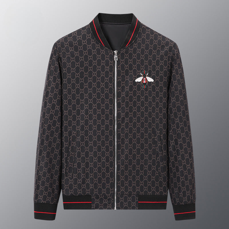 New Men's Bee Embroidered Casual Jacket