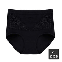 High-Waisted Abdomen Lace Panties
