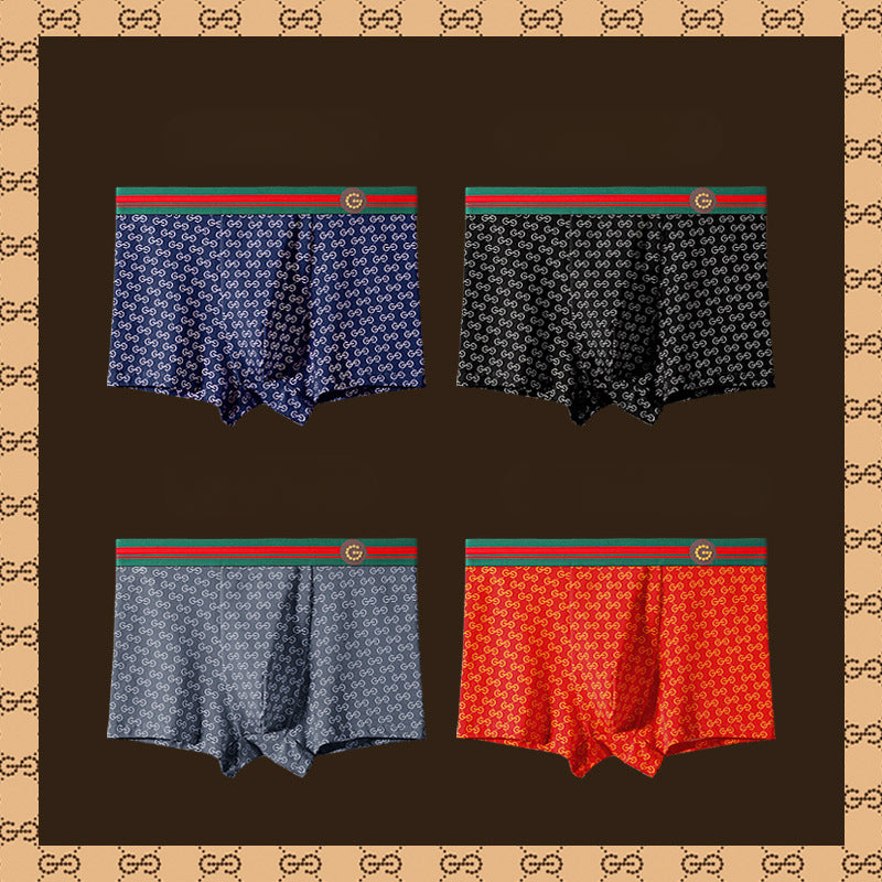 Men's Cotton Printed Boxer Briefs (Gift Box)