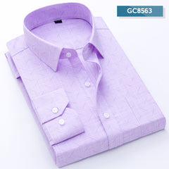Men's Business Casual Long Sleeve Plaid Shirt