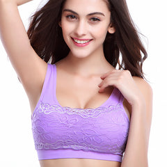 Unwired Push Up Lace Plus Size Sleep Bra Sports Bra