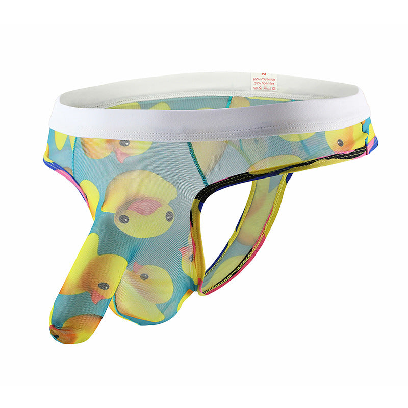 Sexy printed low waist translucent panties