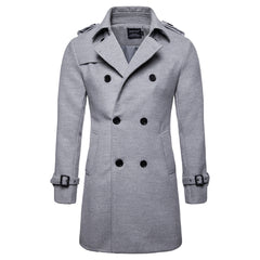 Men's New Style Double Breasted Fashionable Woolen Coat