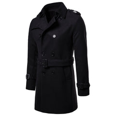 Men's New Style Double Breasted Fashionable Woolen Coat
