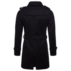 Men's New Style Double Breasted Fashionable Woolen Coat
