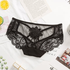 Sexy Embroidered Lace Low Rise Briefs