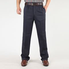 Men's High Waist Cotton Casual Pants