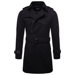 Men's New Style Double Breasted Fashionable Woolen Coat